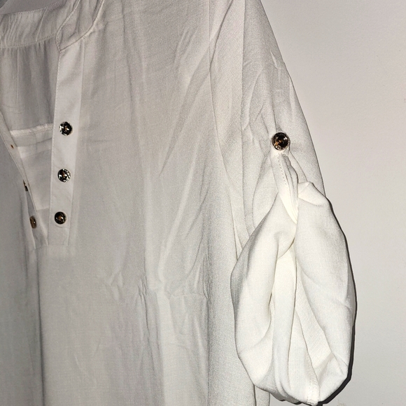 NWOT White Chiffon Top - Picture 2 of 4